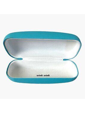 Kate Spade New York Teal-green Hard Shell Eyeglass Case Playful Wink Wink EUC